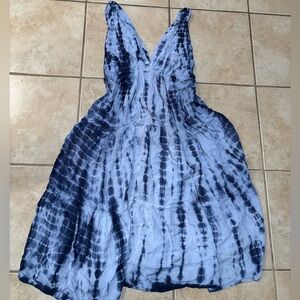 Raviya Blue Tie-Dye Mini Dress